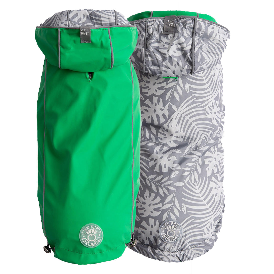 Reversible Elasto Fit Raincoat Green Dog Apparel Premium Pet - main product image