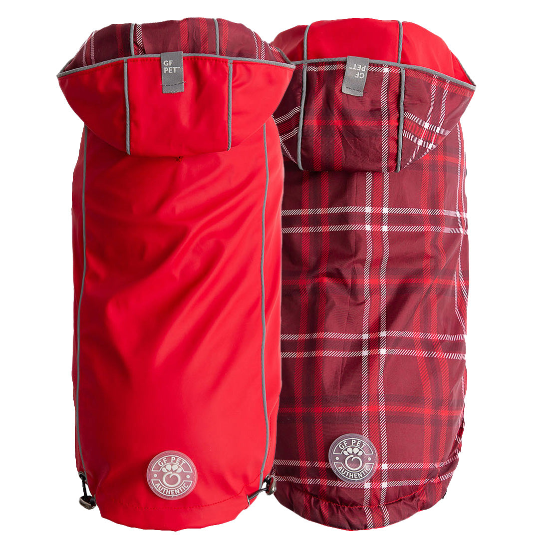 Reversible Elasto Fit Raincoat Red Dog Apparel Premium Pet - main product image