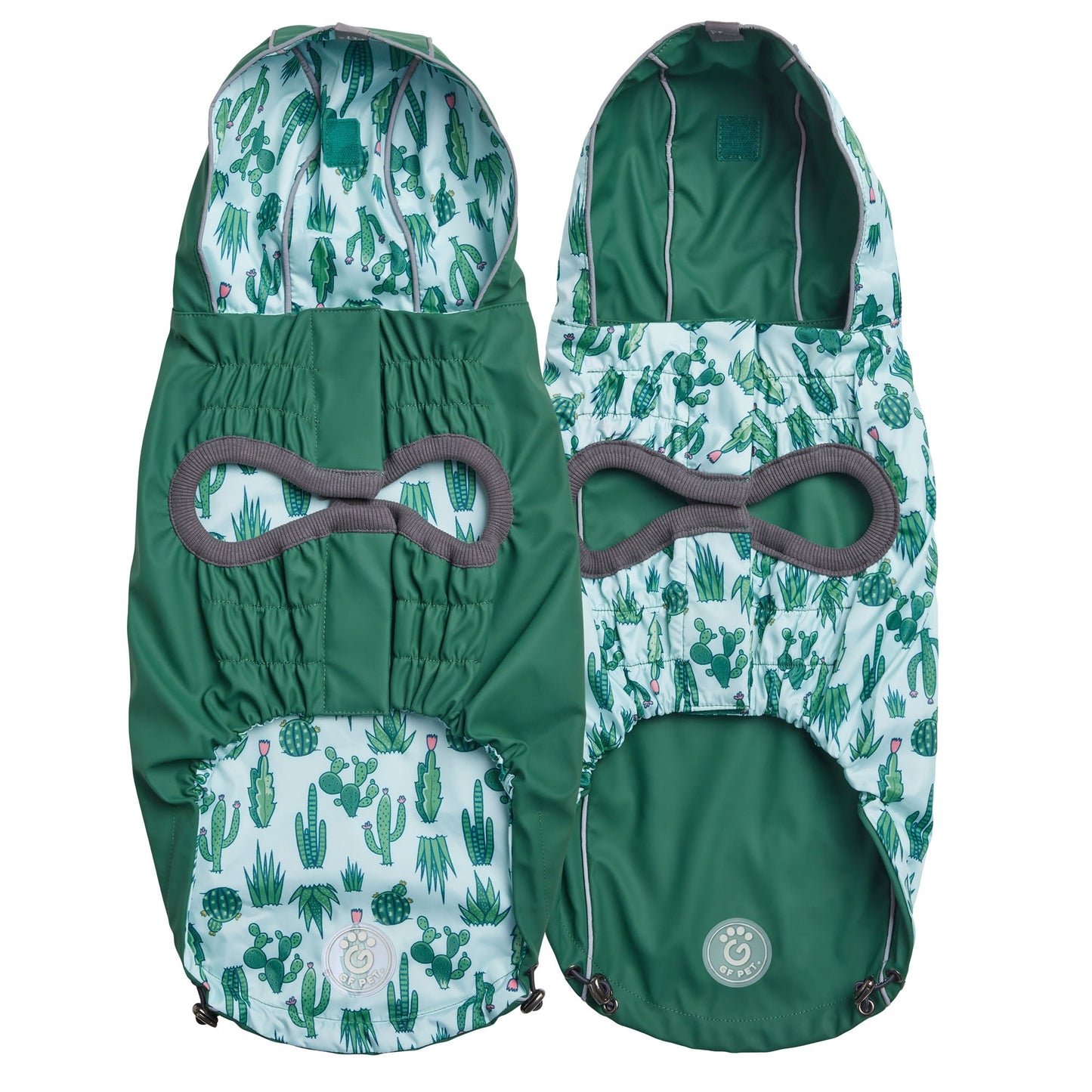 Reversible Elasto Fit Raincoat Green Green Dog Raincoats Pet - lifestyle view