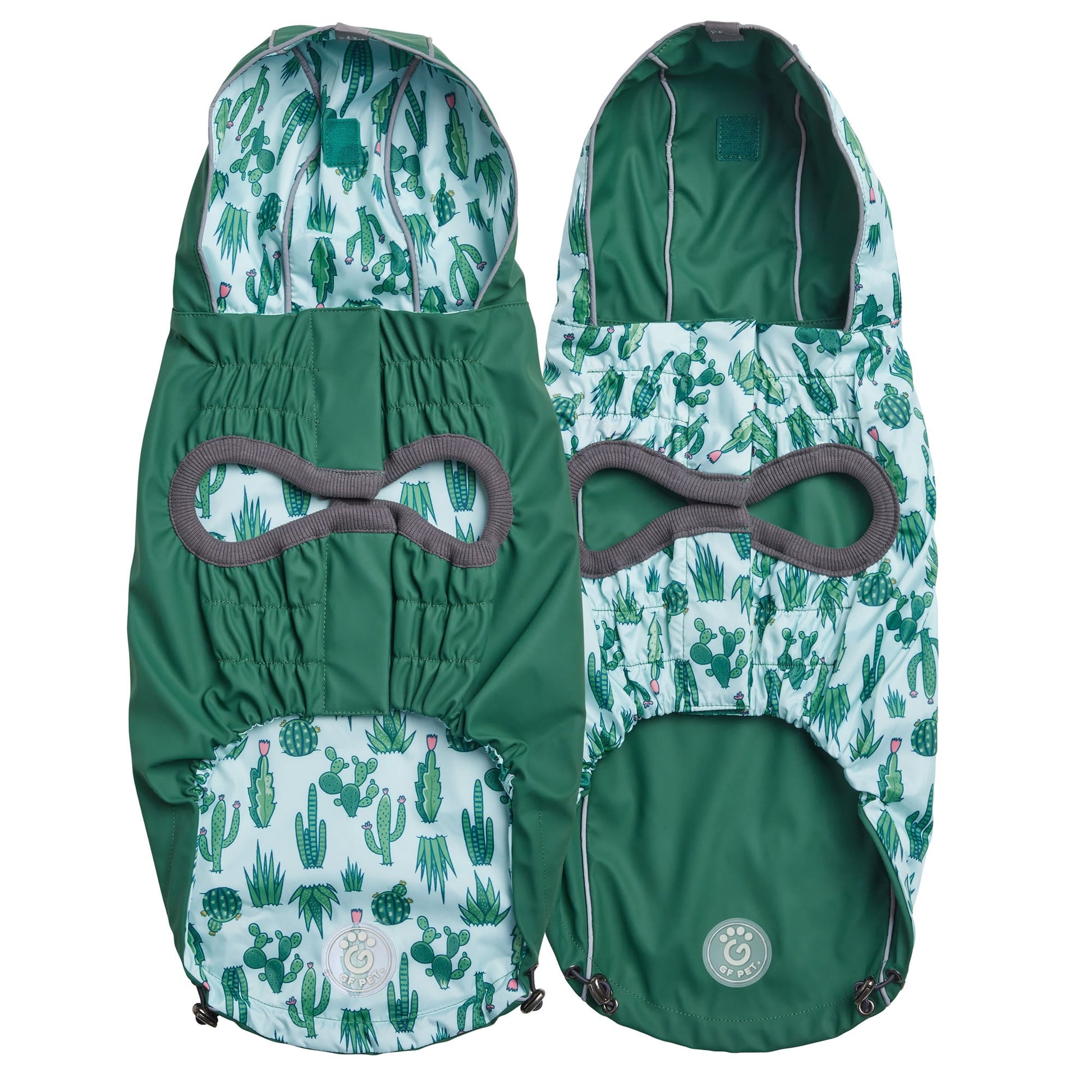 Reversible Elasto Fit Raincoat Green Green Dog Raincoats Pet - lifestyle view