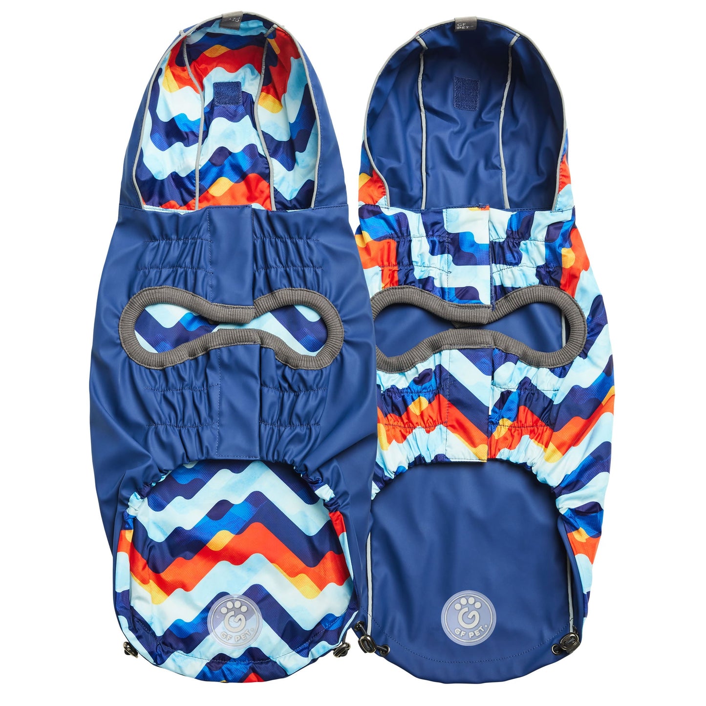 Reversible Elasto Fit Raincoat Navy Navy Dog Raincoats Pet - lifestyle view