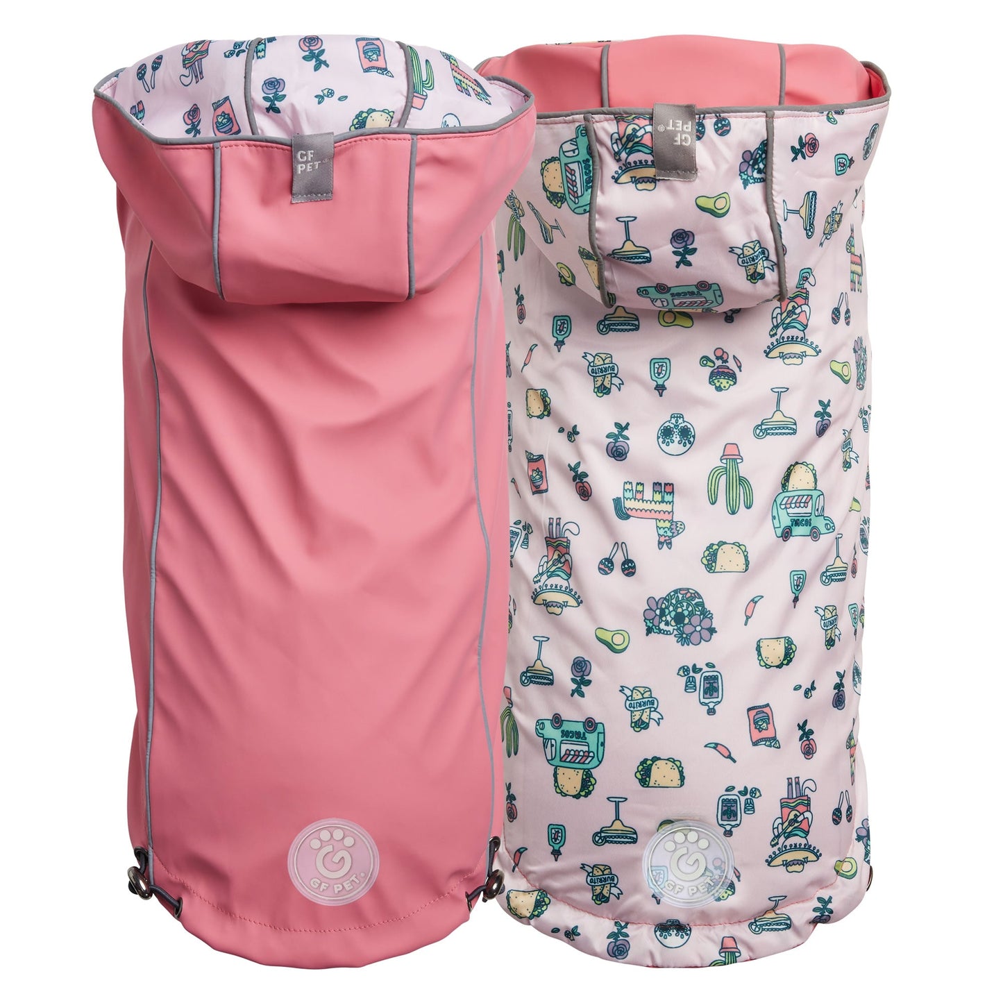 Reversible Elasto Fit Raincoat Pink Pink Dog Raincoats Pet - main product image