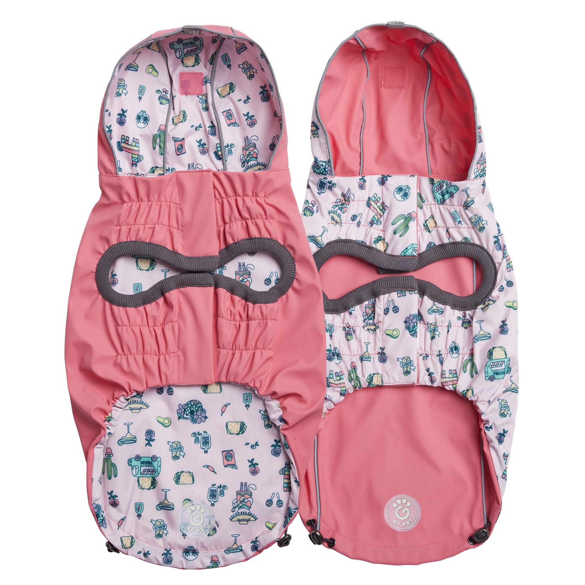 Reversible Elasto Fit Raincoat Pink Pink Dog Raincoats Pet - lifestyle view
