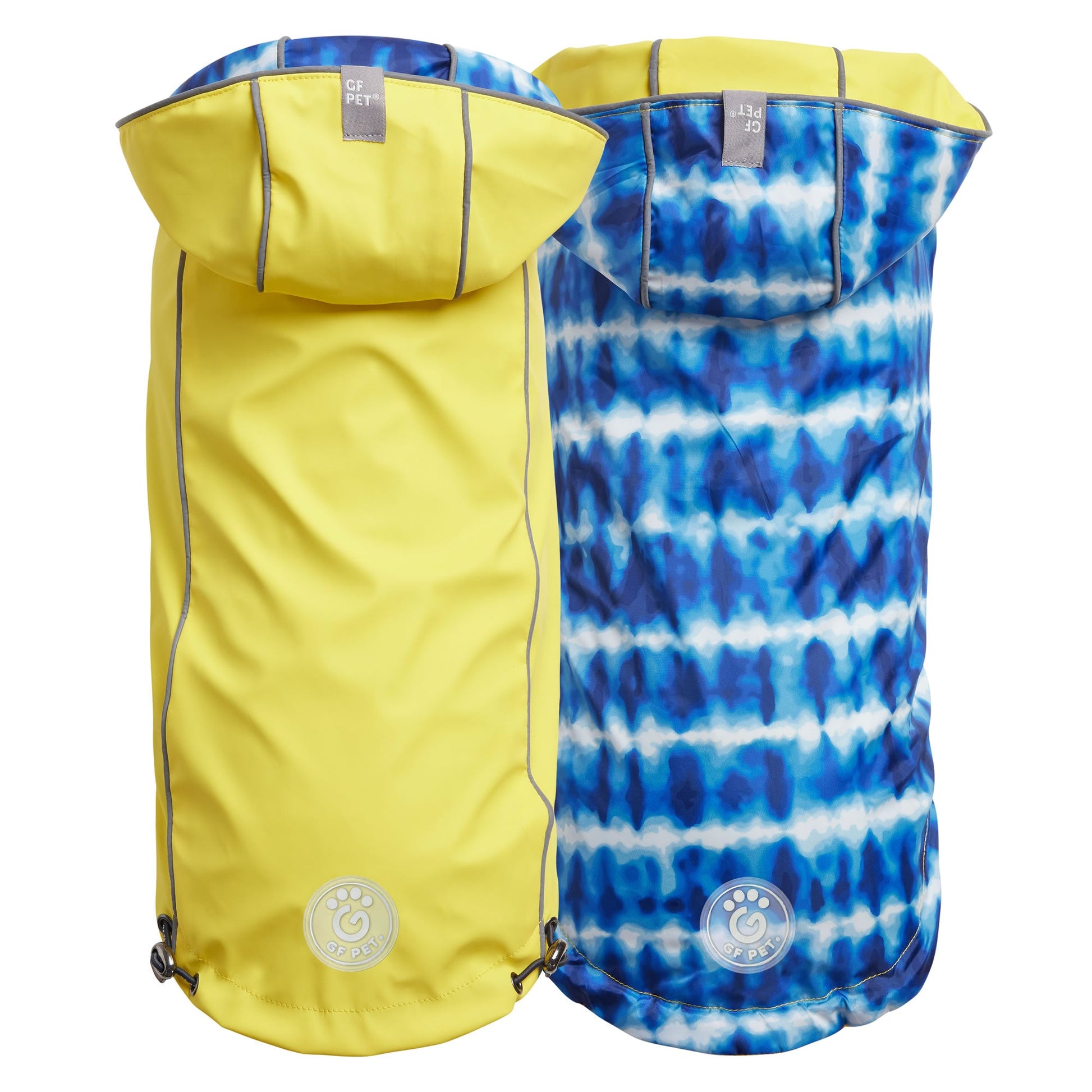 Reversible Elasto Fit Raincoat Yellow Blue Dog Raincoats Pet - main product image