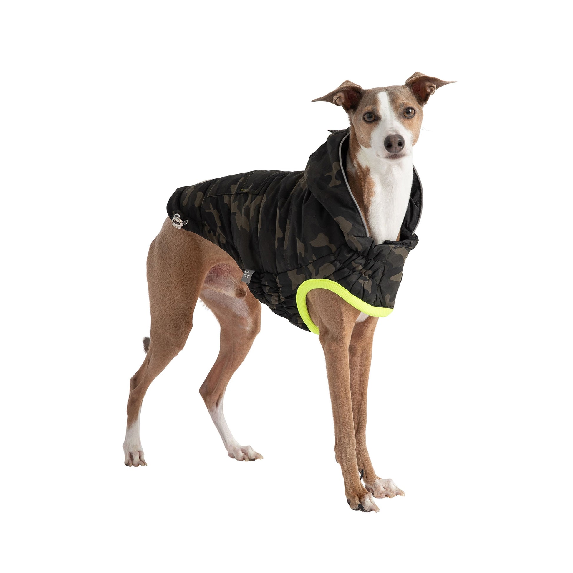 Recycled Parka Camouflage Dog Jackets Premium Pet Supply - detail view