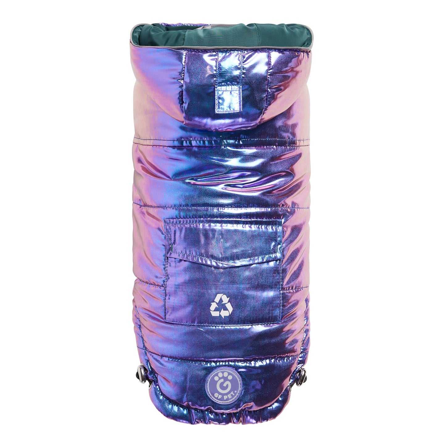 Recycled Parka Iridescent Dog Jackets Premium Pet Supply - main product image