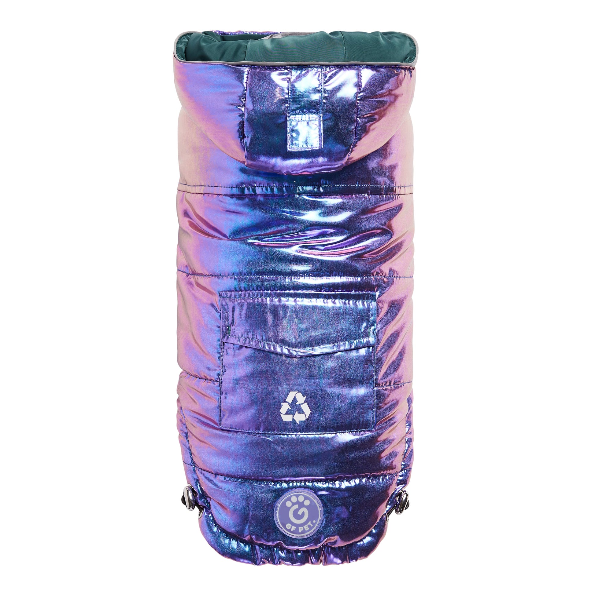 Recycled Parka Iridescent Dog Jackets Premium Pet Supply - main product image