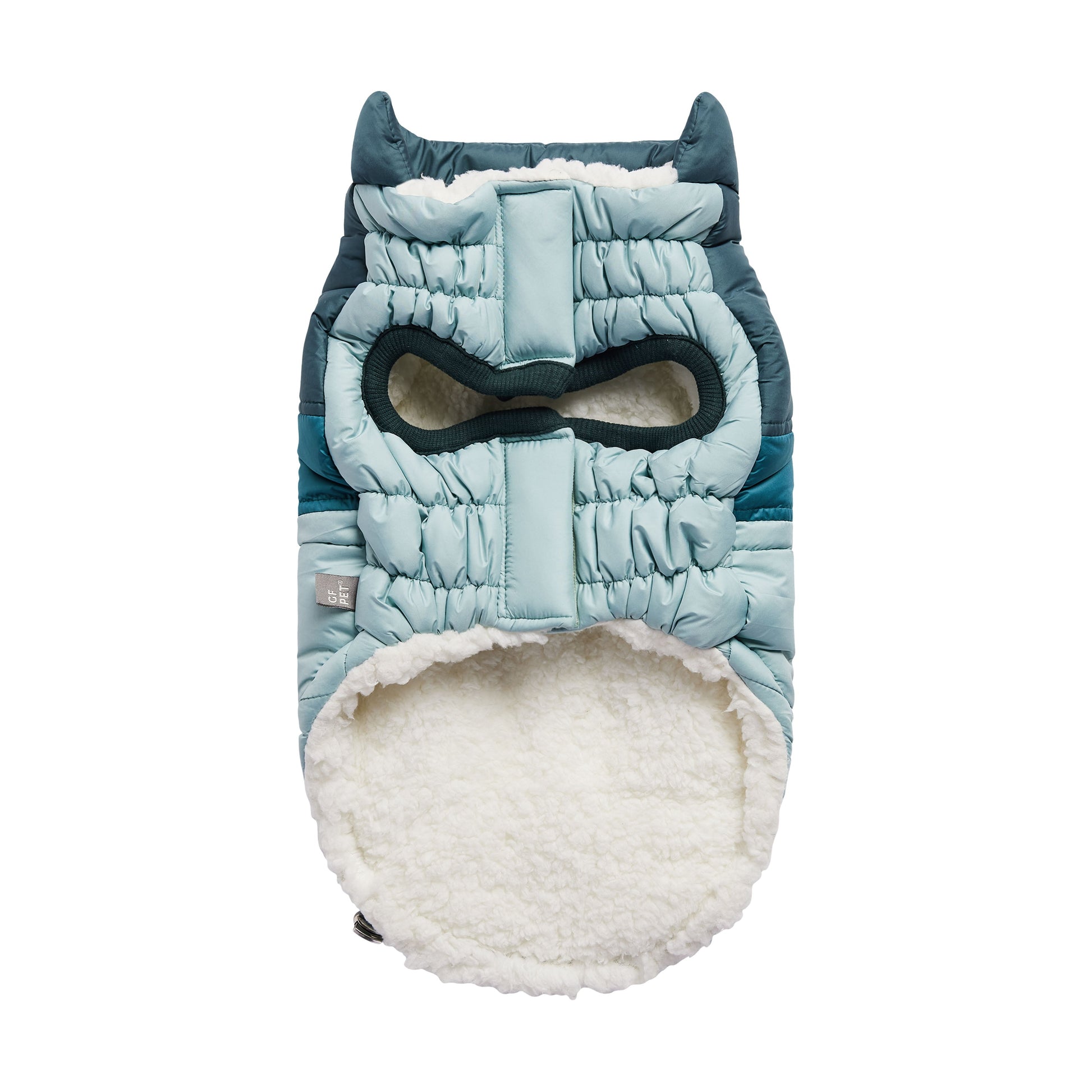 Retro Puffer Light Blue Dog Apparel Premium Pet Supply - lifestyle view