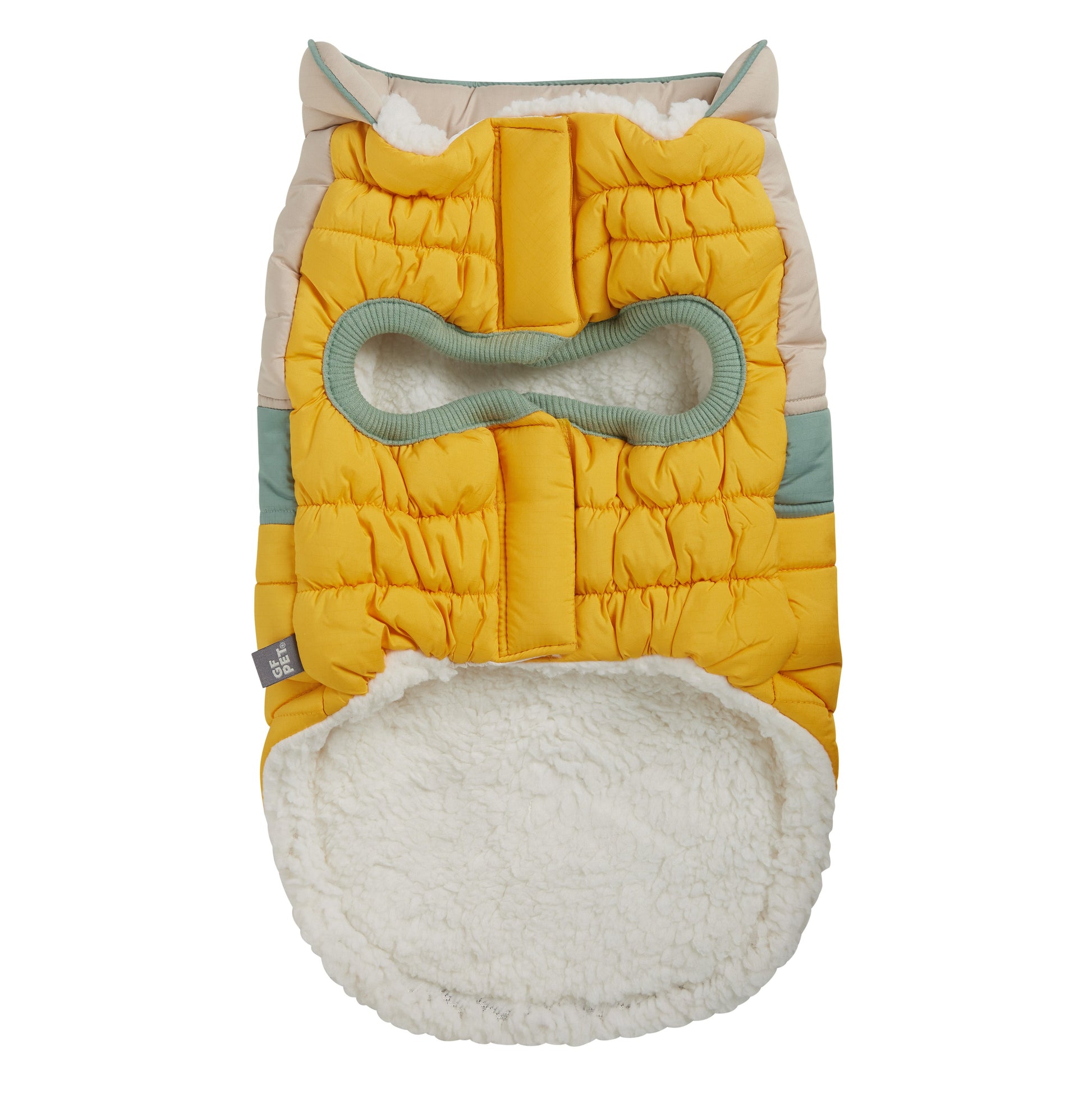 Camplife Puffer Yellow Dog Apparel Premium Pet Supply - lifestyle view