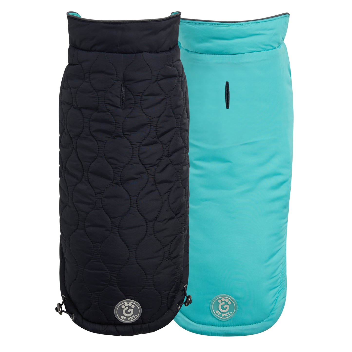 Reversible Chalet Jacket Black Aqua Dog Jackets Premium Pet - main product image