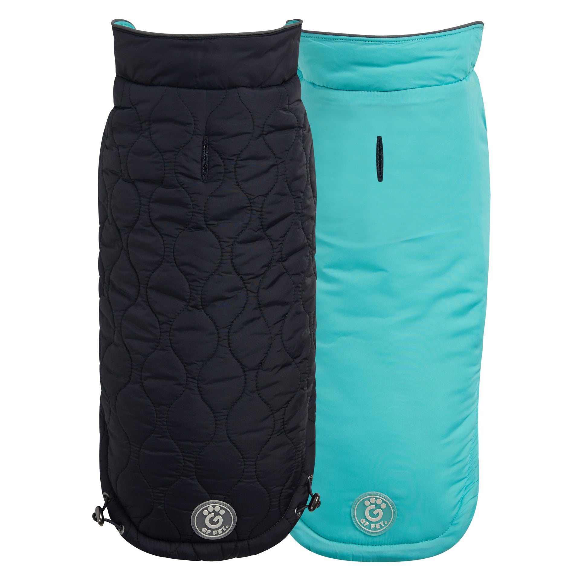 Reversible Chalet Jacket Black Aqua Dog Jackets Premium Pet - main product image