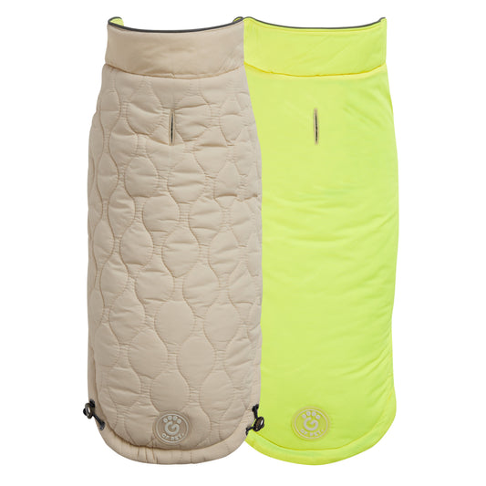 Reversible Chalet Jacket Sand Yellow Dog Jackets Premium Pet - main product image
