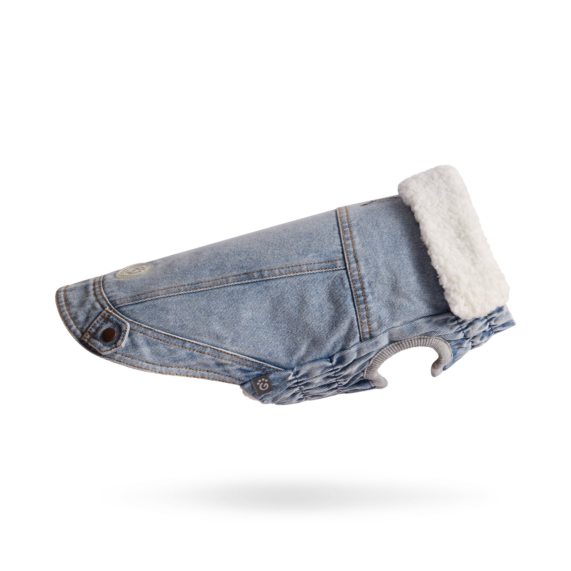 Northside Denim Jacket Light Wash Dog Jackets Premium Pet - detail view
