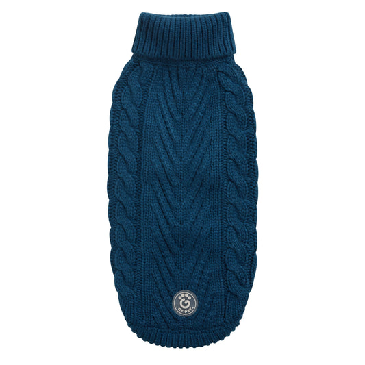 Chalet Sweater Dark Teal Dog Sweaters Premium Pet Supply - main product image