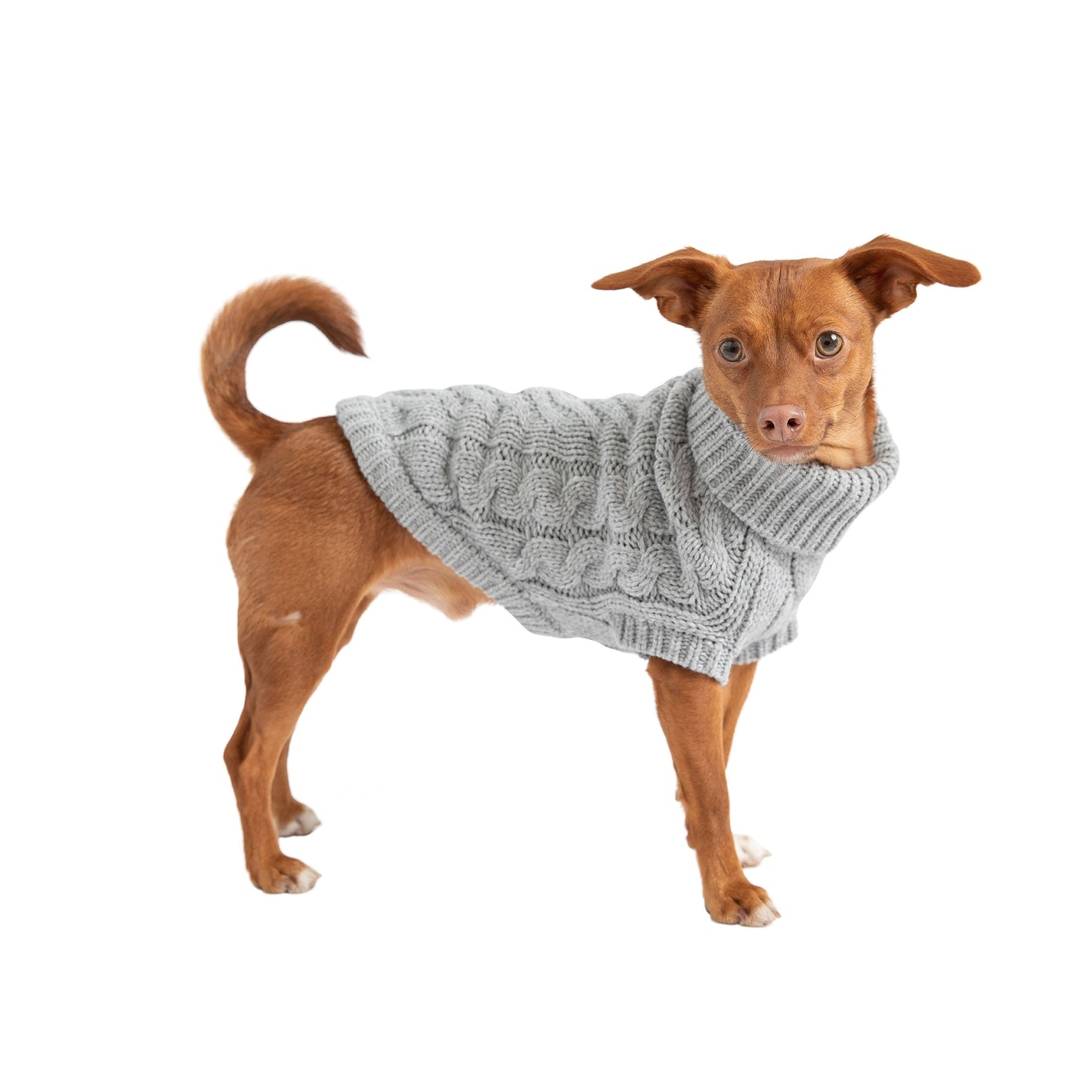 Chalet Sweater Grey Dog Sweaters Premium Pet Supply Premium - detail view