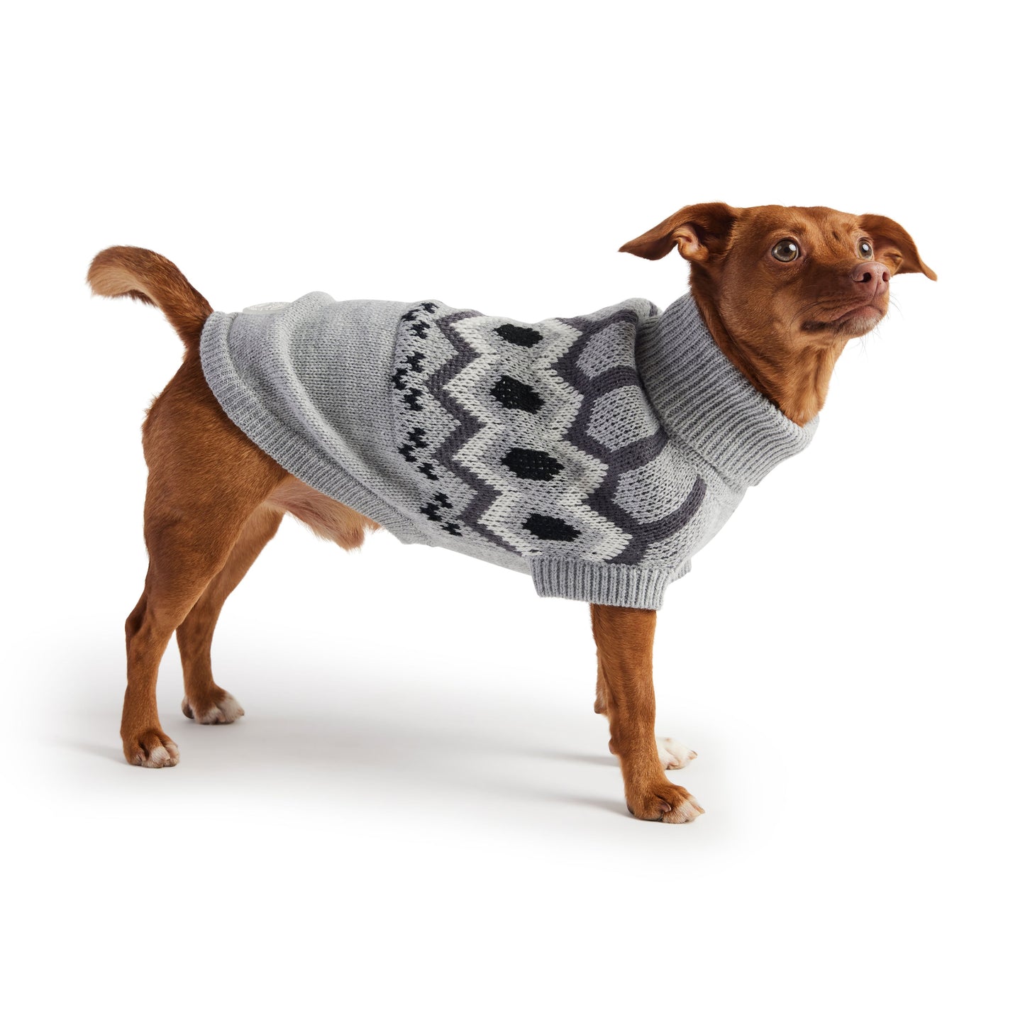 Heritage Sweater Grey Mix Dog Apparel Premium Pet Supply - detail view