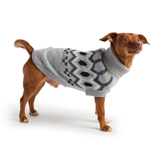 Heritage Sweater Grey Mix Dog Apparel Premium Pet Supply - detail view