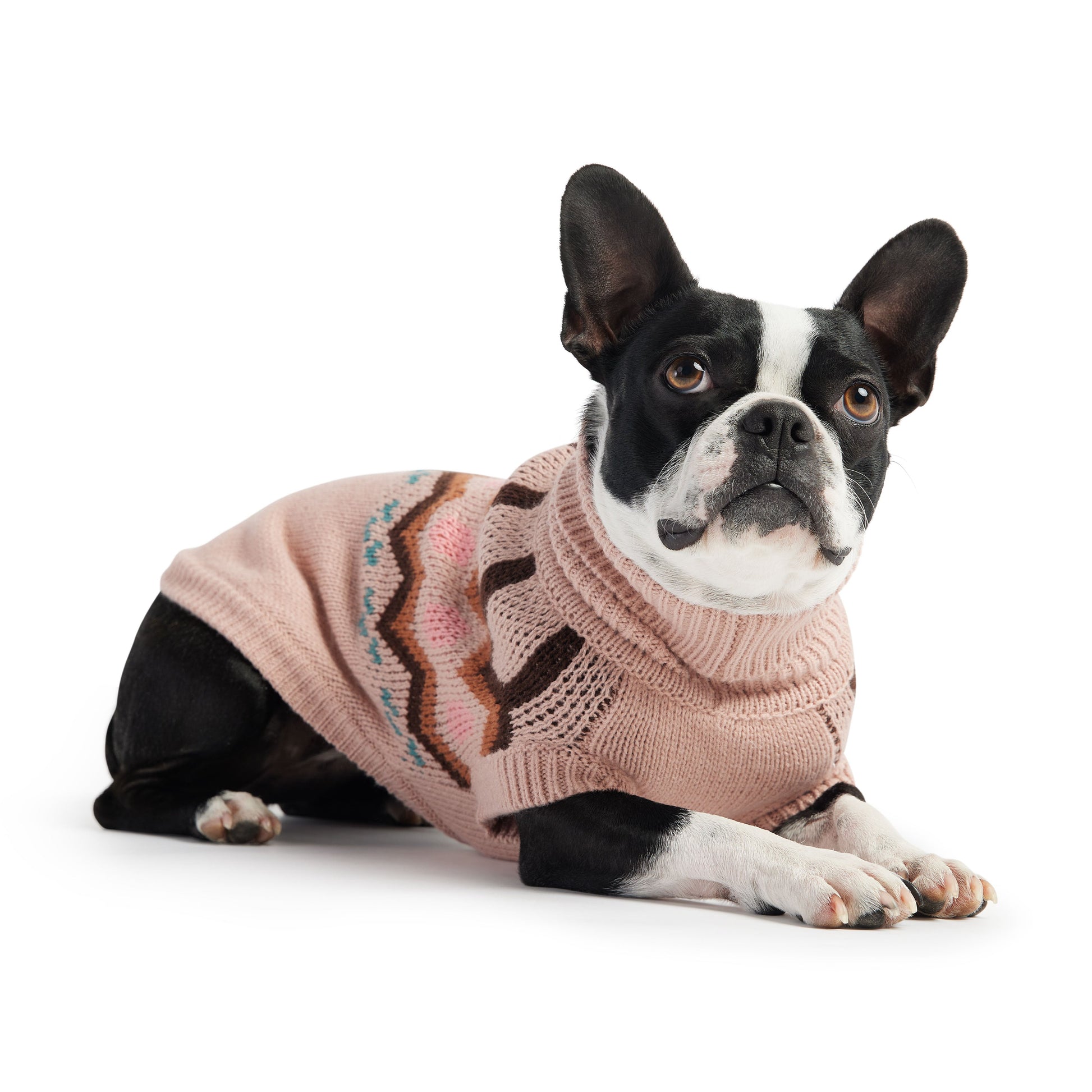 Heritage Sweater Pink Dog Sweaters Premium Pet Supply - detail view