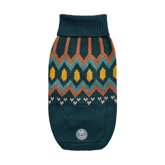 Heritage Sweater Teal Dog Apparel Premium Pet Supply Premium - main product image