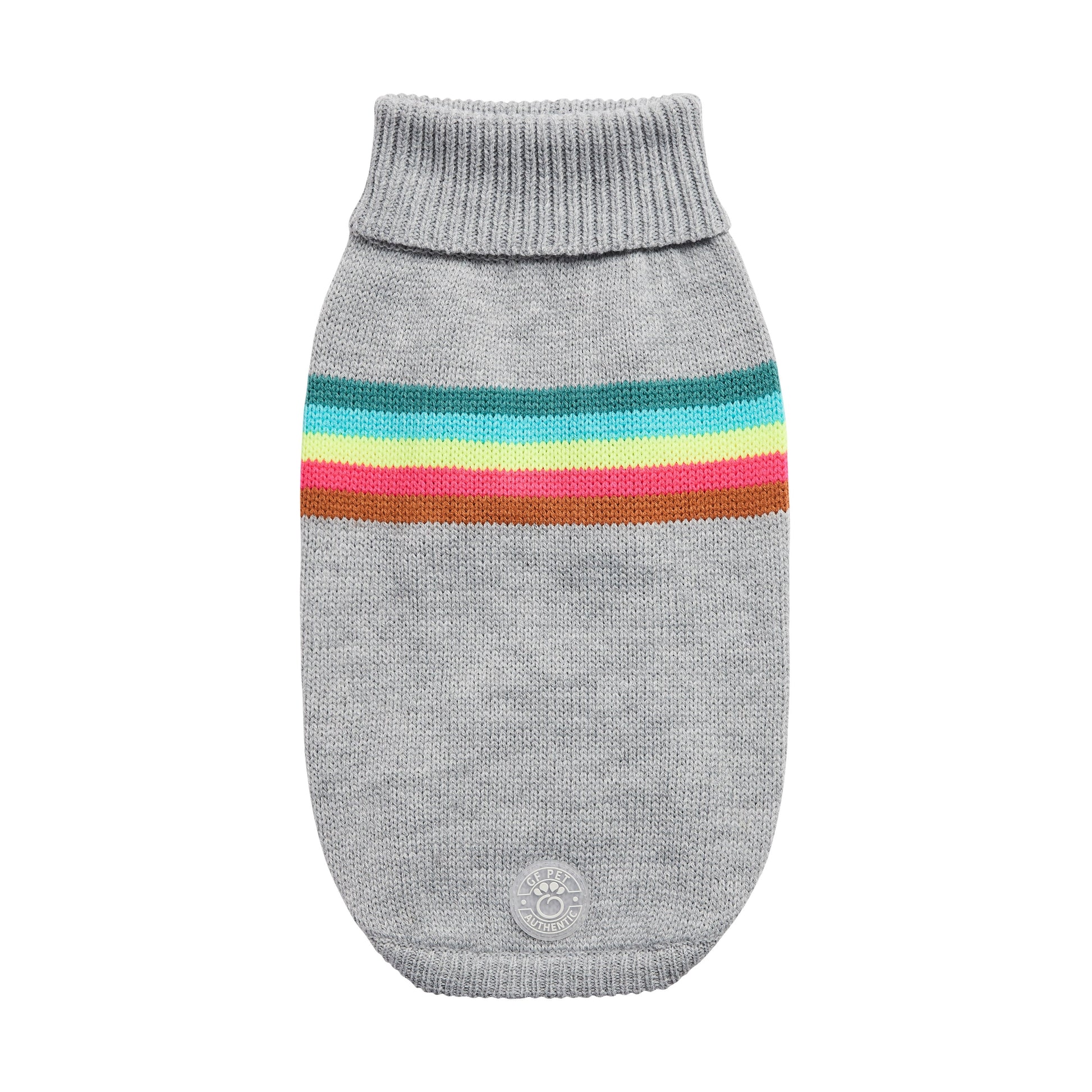 Retro Sweater Grey Mix Dog Apparel Premium Pet Supply - main product image