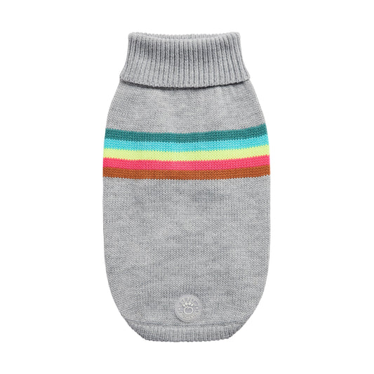 Retro Sweater Grey Mix Dog Apparel Premium Pet Supply - main product image