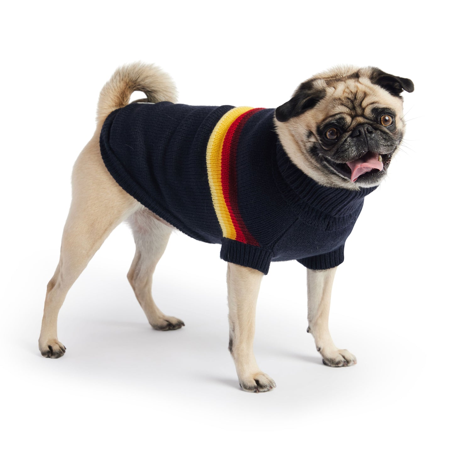 Retro Sweater Navy Dog Apparel Premium Pet Supply Premium - detail view