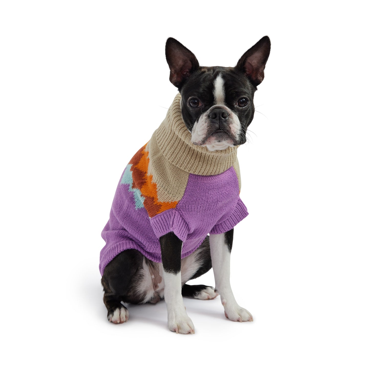 Fireside Sweater Purple Dog Apparel Premium Pet Supply - detail view