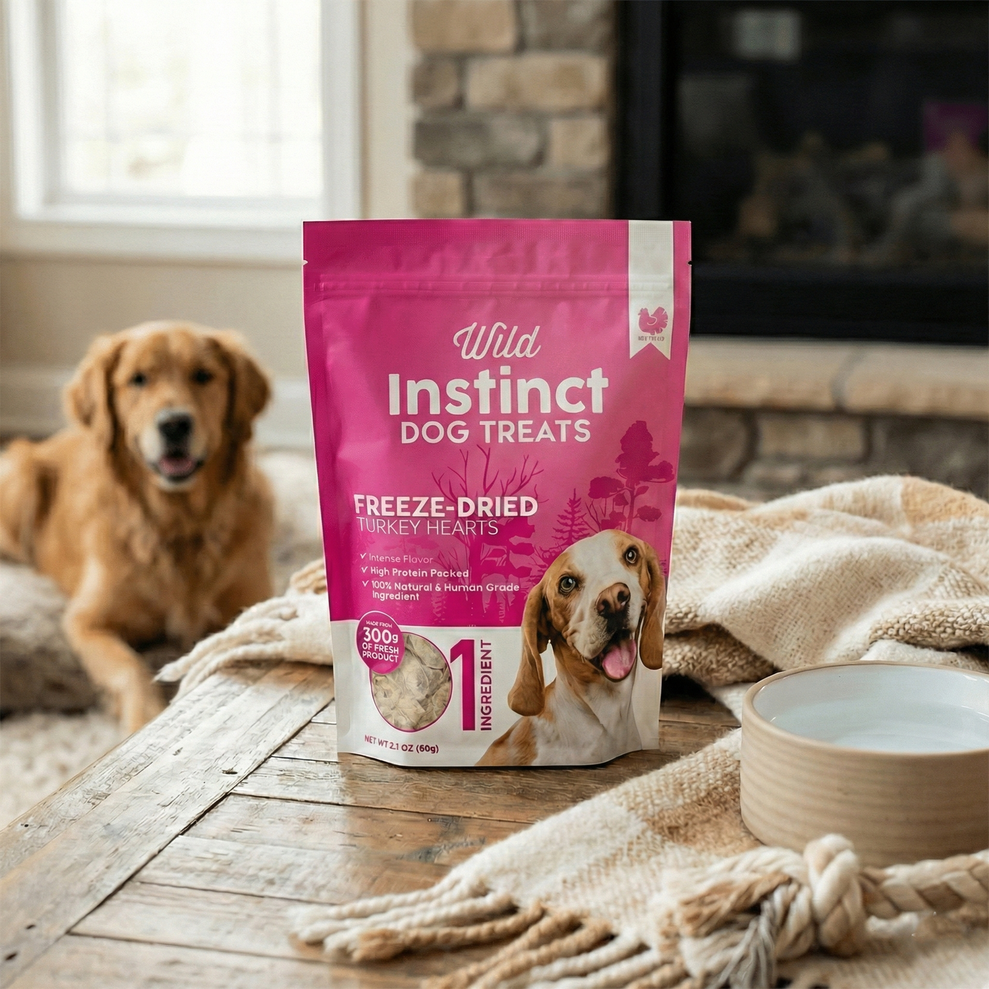 Freeze-Dried Turkey Hearts for Dogs - detail view