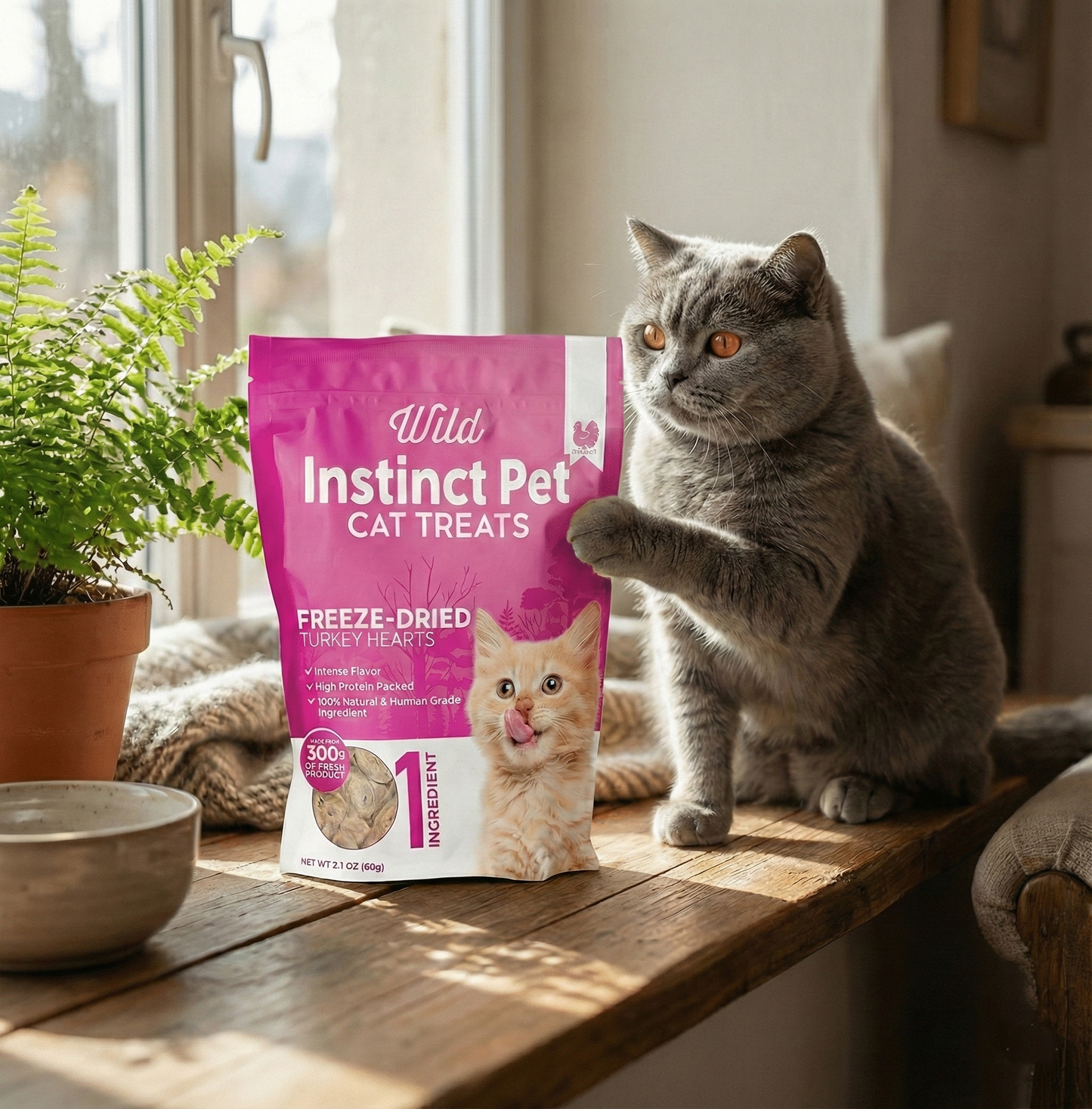 Freeze-Dried Turkey Hearts for Cats - detail view