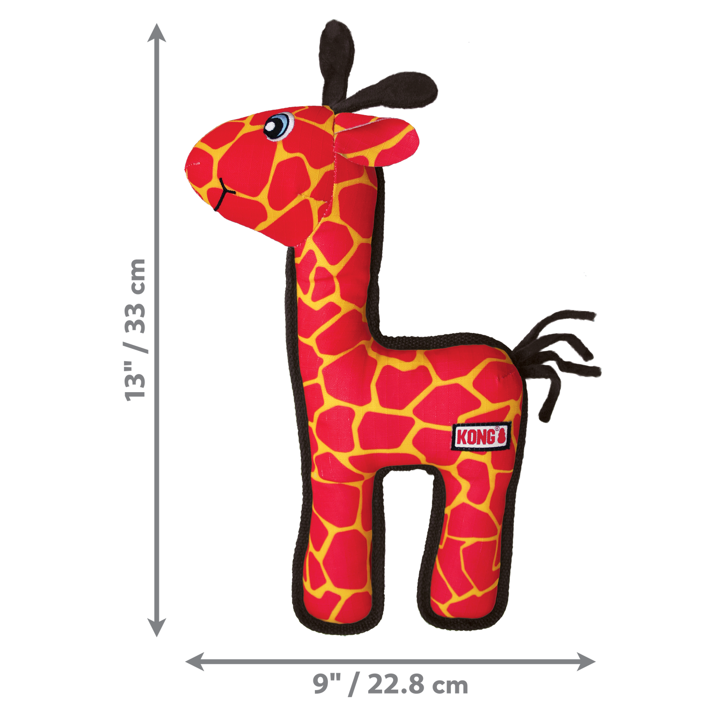 KONG Ballistic Giraffe Medium Large Fetch Dog Toy Durable - close up view