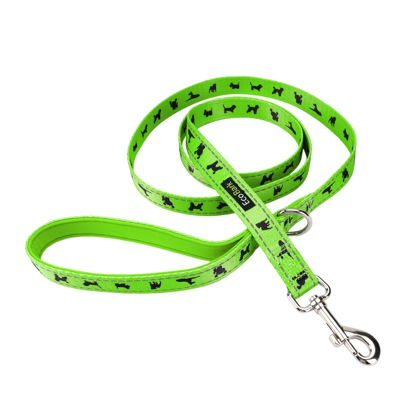 Dog Leash EcoBark Green Leash- Padded Comfort Grip Leash 4ft - size and texture image for dog leash