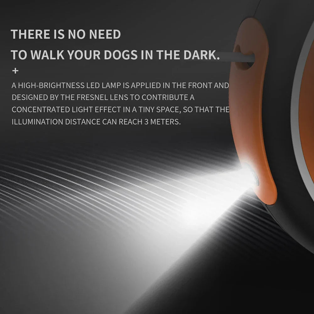 Dog Toys 2 in 1 Retractable Dog Puppy LED Ring lighting Flex - close up view