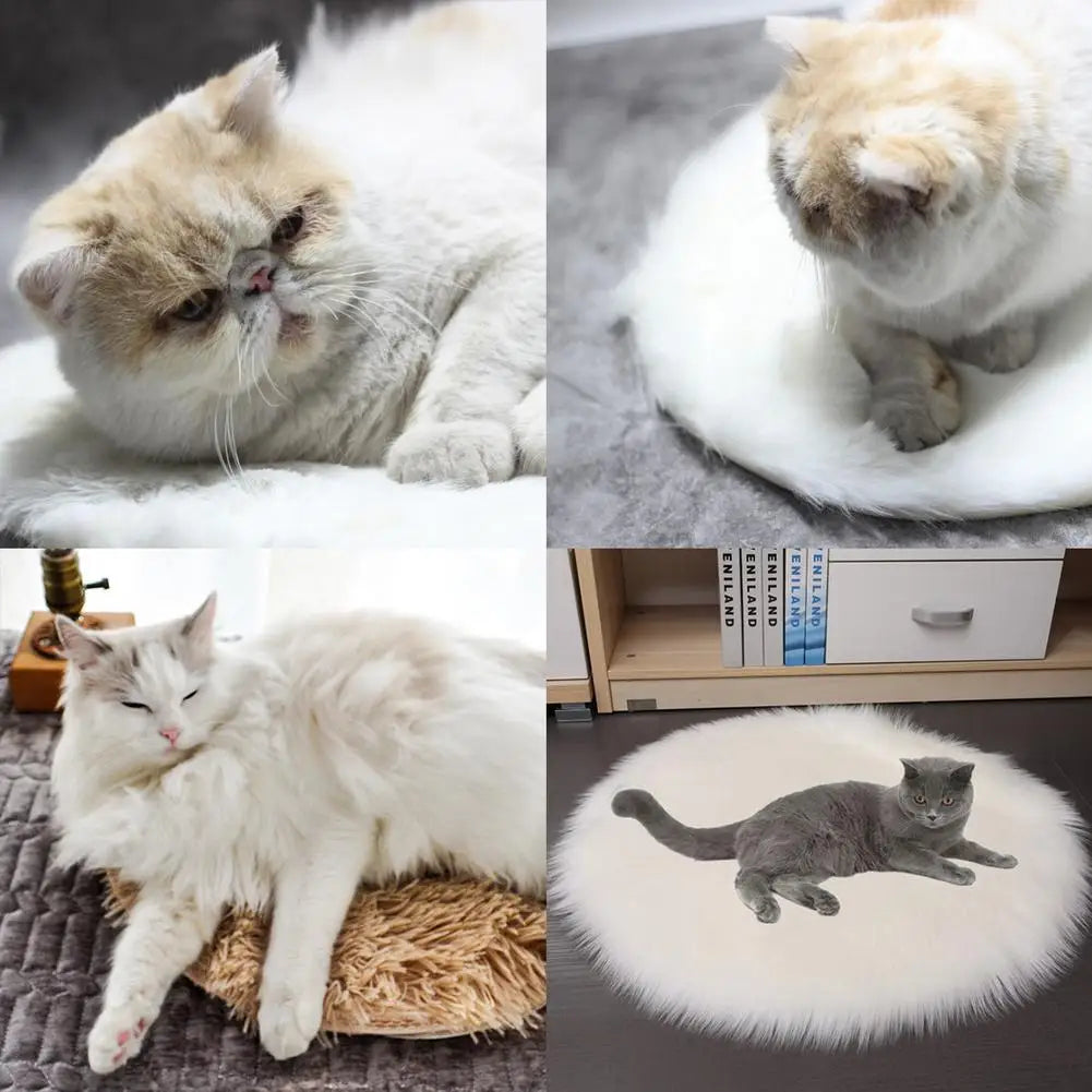 Winter Pet Electric Heating Pad Blanket Dog Cat Bed Plush - close up view