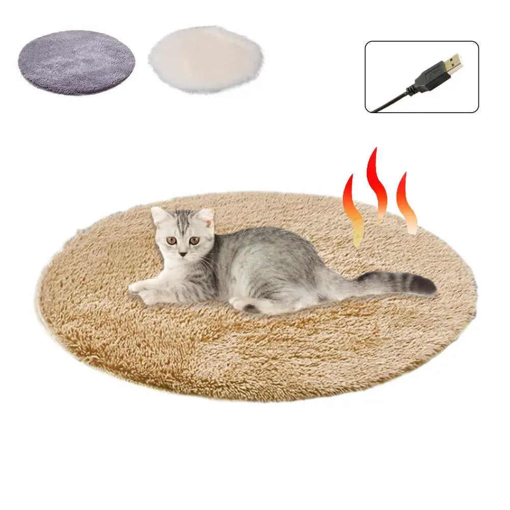 Winter Pet Electric Heating Pad Blanket Dog Cat Bed Plush - main product image