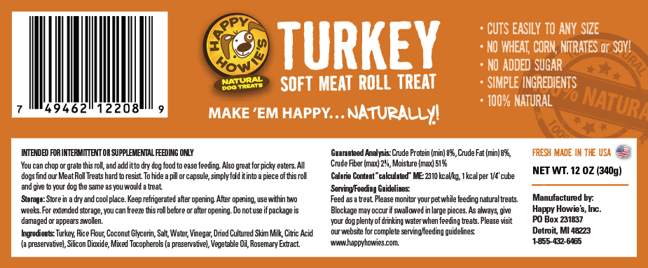 Happy Howies Turkey Meat Roll Dog Treat 12Oz Dog Treats - lifestyle view