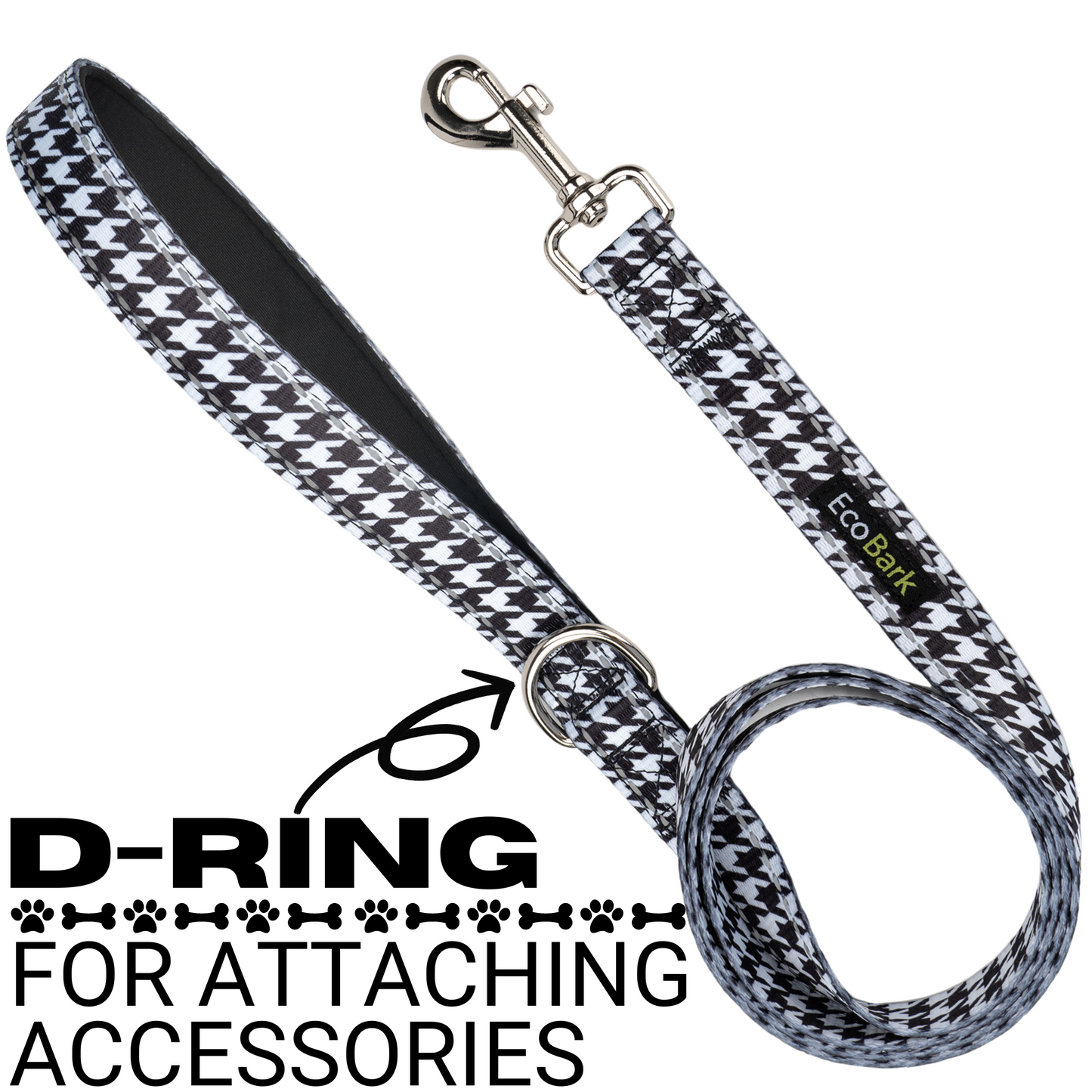 Dog Leash EcoBark Houndstooth Leash- Padded Comfort Grip - gallery product image for dog leash