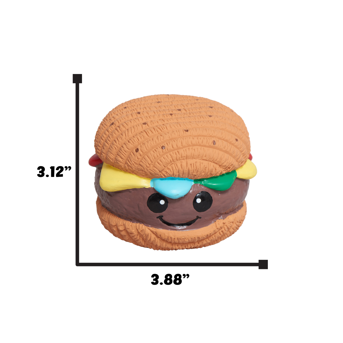 Dog Food Big Buns Foodies Hamburger Ruff-Tex Latex Ball Toy main product image for dogs and cats
