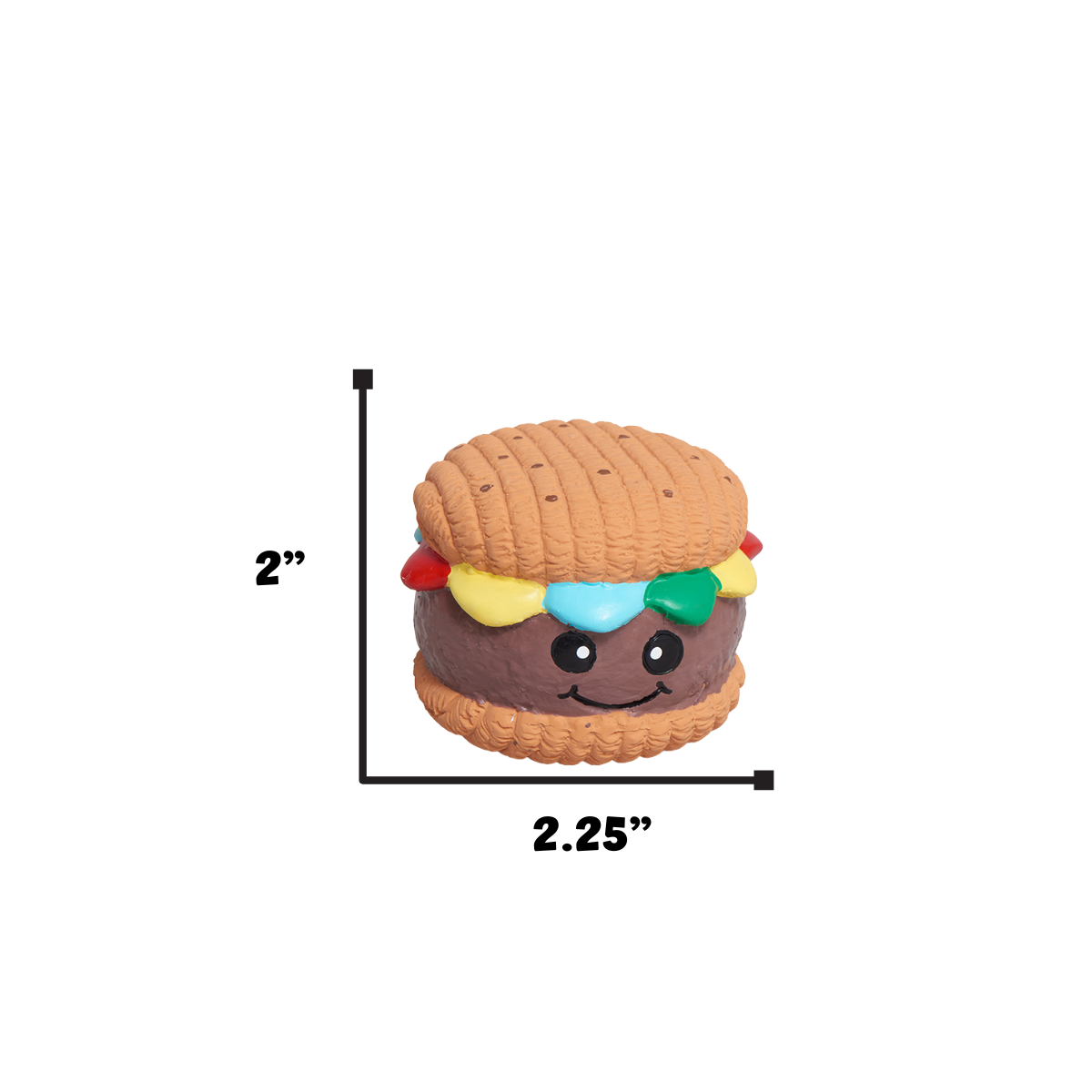 Dog Food Big Buns Foodies Hamburger Ruff-Tex Latex Ball Toy main product image for dogs and cats