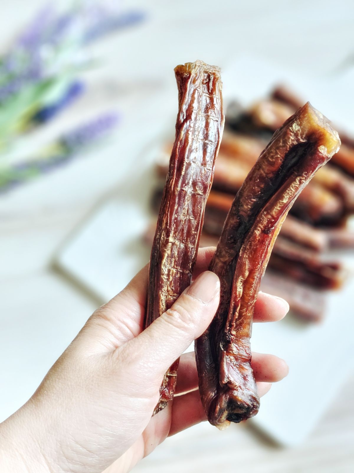 Dog Treats Beef Pizzle Single Ingredient Chews Natural Rewar - detail view