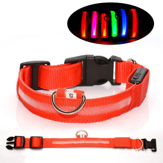 LED Glowing Pet Collar - Red - main product image