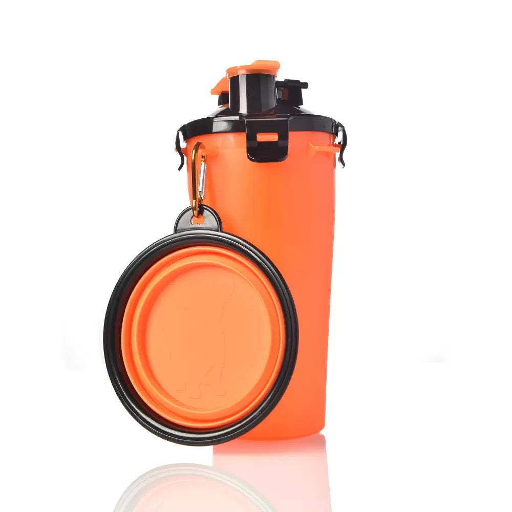 Portable Pet Travel Water and Food Bottle with Extra Bowl - gallery image 6