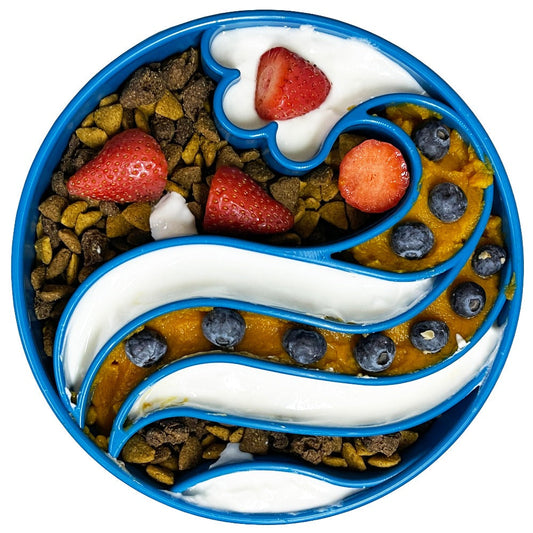 Wave Ebowl Deep Slow Feeder Dog Bowl For Enrichment Made - detail view