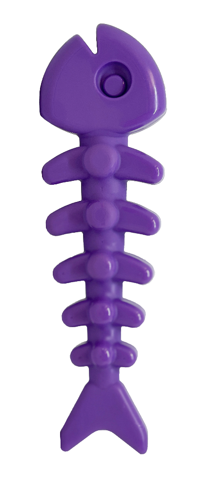 Fish Bone Nylon Dog Toy For Aggressive Chewers USA Made Dog - lifestyle view