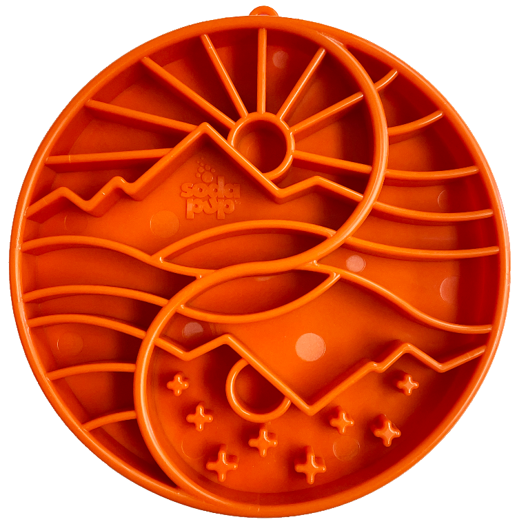 Sun And Moon Etray Shallow Slow Feeder Dog Bowl For USA Made - detail view