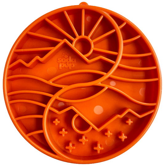Sun And Moon Etray Shallow Slow Feeder Dog Bowl For USA Made - detail view