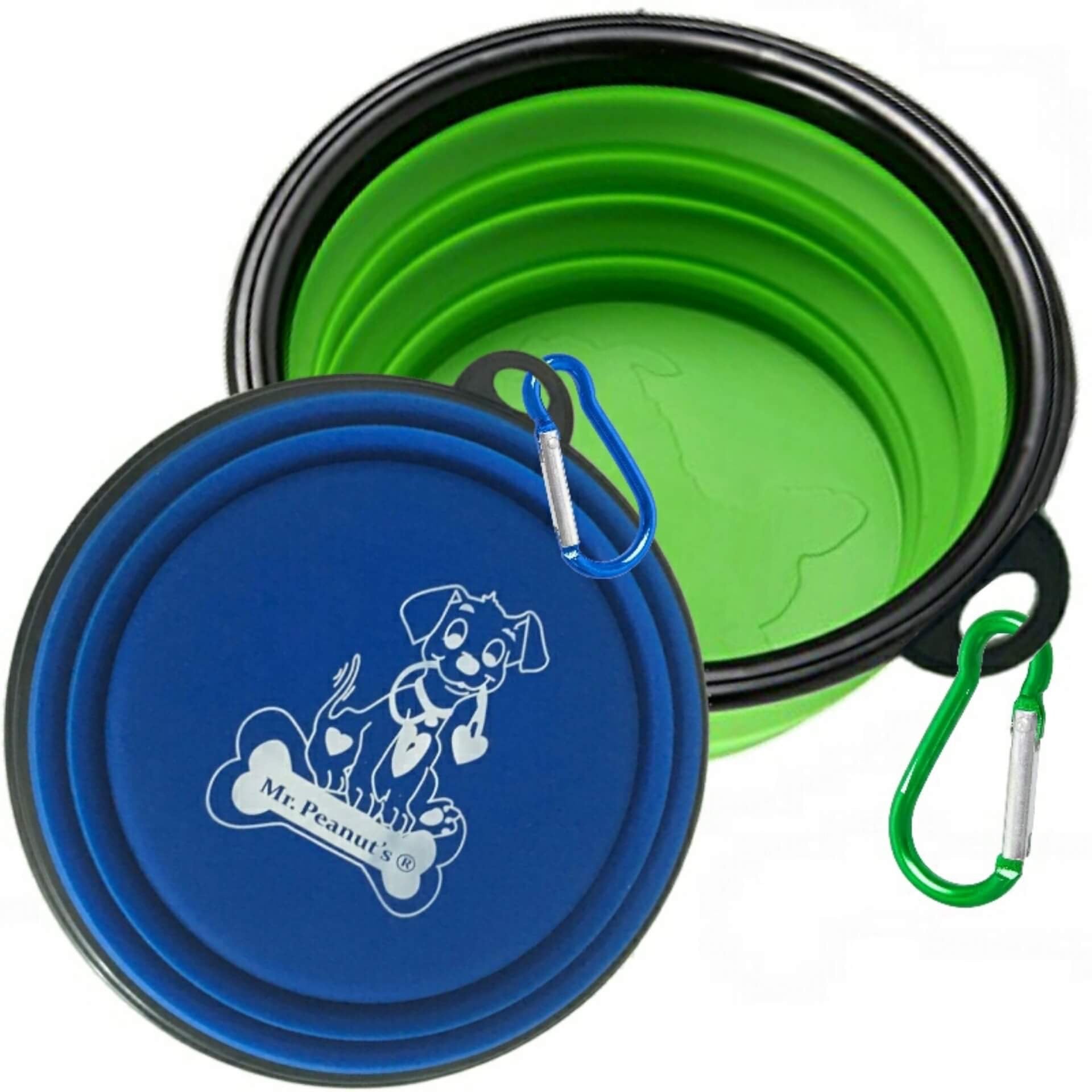 Pet Feeding Supplies 2 Pak XL 34oz Collapsible Travel Bowls - lifestyle view