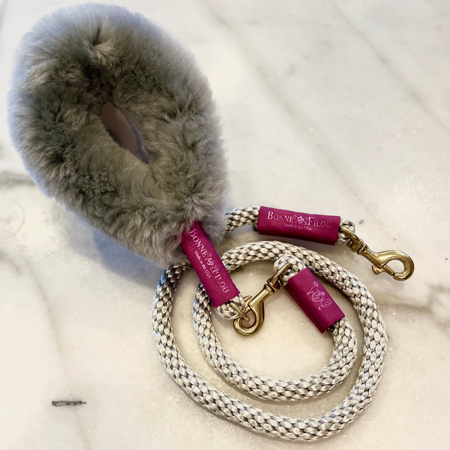 Dog Leash Bundle Shearling Fur Grip Rope Leash for Daily Use - main product image for dog leash