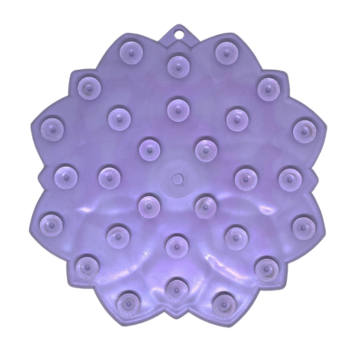 Mandala Softie Etray Shallow Slow Feeder Dog Bowl With Cups - close up view