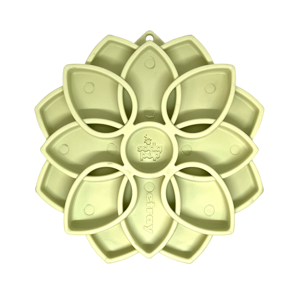 Mandala Softie Etray Shallow Slow Feeder Dog Bowl With Cups - detail view
