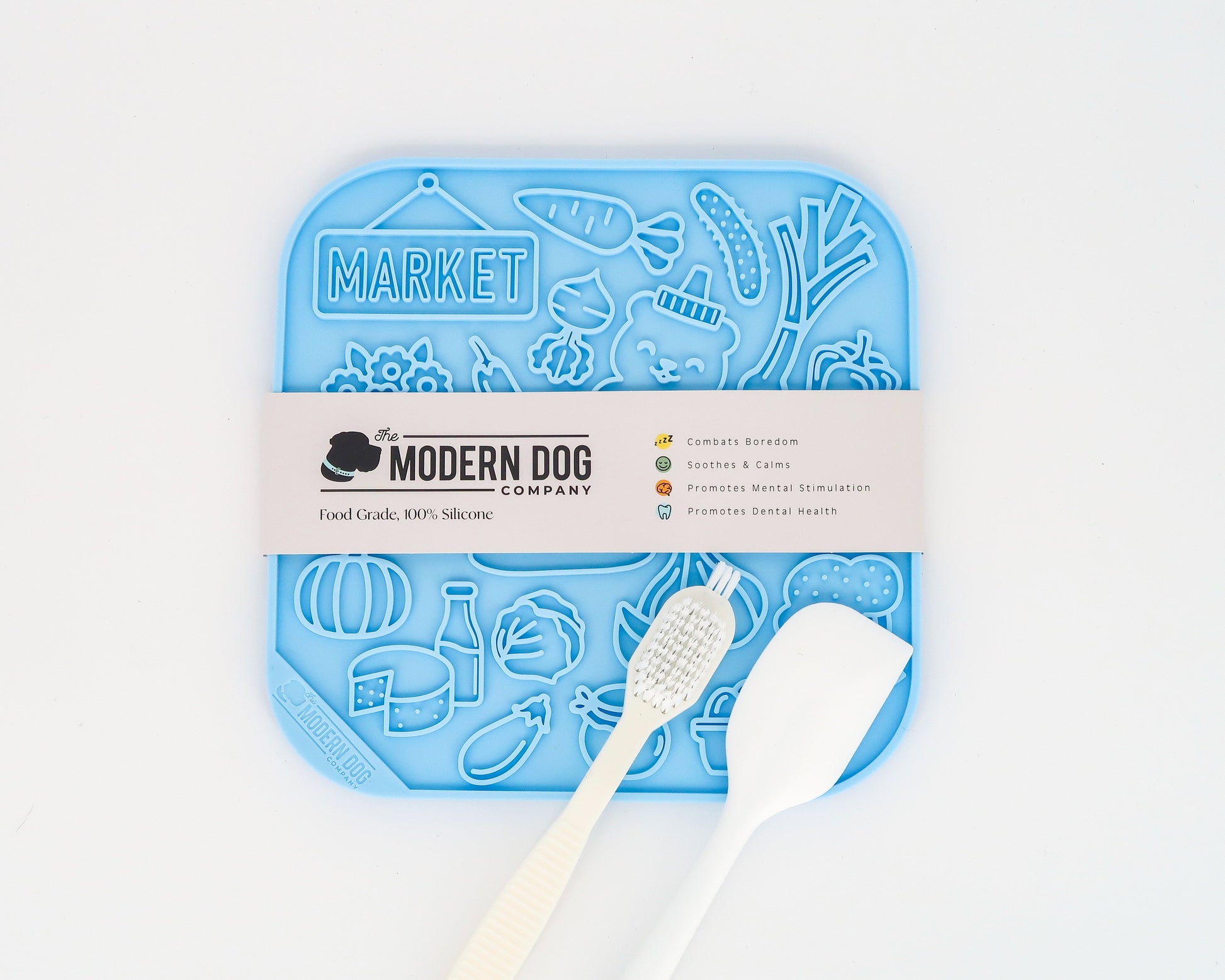 Dog Bed Lick Mat Farmers Market Slow Feeder Enrichment Mat - close up product image for dog bed